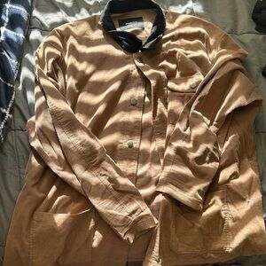 Fashion Nova Brown Corduroy Jacket with Black Collar